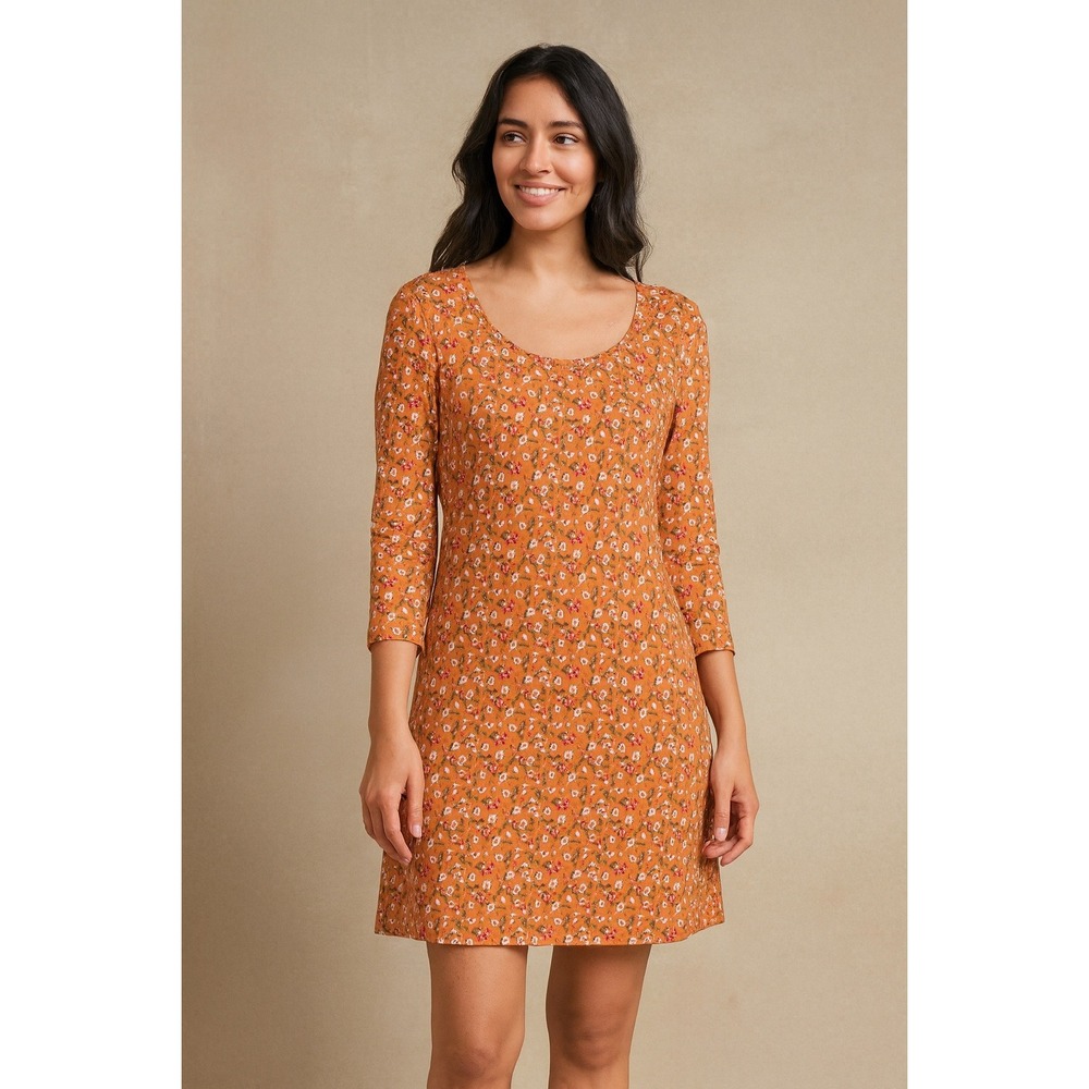 Sundance Womens Burnt Orange Floral Tunic Top Night Shirt Dress Small‎